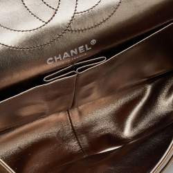 Pre Owned Chanel Bronze Quilted Caviar Leather Reissue 226 Flap Bag