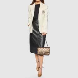Pre Owned Chanel Bronze Quilted Caviar Leather Reissue 226 Flap Bag