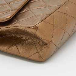 Pre Owned Chanel Bronze Quilted Caviar Leather Reissue 226 Flap Bag