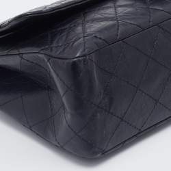Pre Owned Chanel Black Quilted Aged Leather Reissue 2.55 Classic 227 Flap Bag