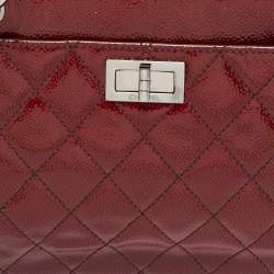 Pre Owned Chanel Burgundy Ombré Quilted Patent Leather 2.55 Reissue Bag