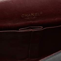 Pre Owned Chanel Black Quilted Caviar Leather Maxi Classic Double Flap Bag