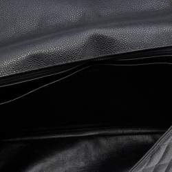 Pre Owned Chanel Black Caviar Leather Maxi Classic Single Flap Bag