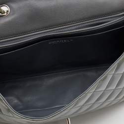 Pre Owned Chanel Olive Green Patent Leather Jumbo Classic Single Flap Bag