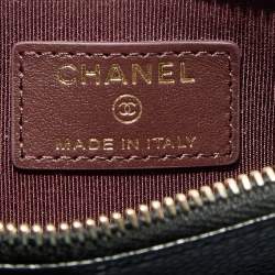 مملوكة مسبقًا Chanel Black Quilted Caviar Leather CC Zip Pouch