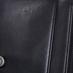 Pre Owned Chanel Grey/Black Quilted Leather CC Wallet on Chain