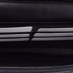 Pre Owned Chanel Grey/Black Quilted Leather CC Wallet on Chain