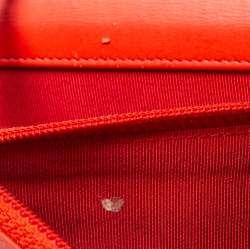 Chanel Red/White Striped Patent Leather Wallet on Chain