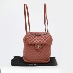 Pre Owned حقيبة ظهر شانيل أوربان سبيرت جلد مبطن بني فاتح كبيرة