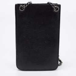 Pre Owned Chanel Black Leather CC Phone Holder Crossbody Bag