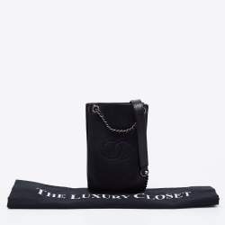 Pre Owned Chanel Black Leather CC Phone Holder Crossbody Bag