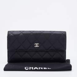 Pre Owned Chanel Black Quilted Leather CC Continental Wallet