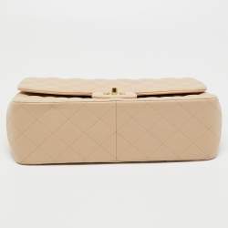 مملوكة مسبقًا Chanel Beige Quilted Leather Jumbo Classic Double Flap Bag