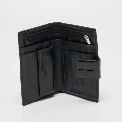 Chanel Black Cube Quilted Patent Leather Bifold Wallet