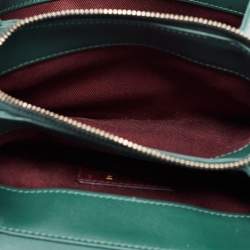 Pre Owned Chanel Green Quilted Leather Enamel Top Handle Bag