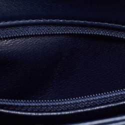 Pre Owned Chanel Navy Blue Quilted Lambskin Leather Small Trendy CC Flap Top Handle Bag