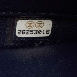 Pre Owned Chanel Navy Blue Quilted Lambskin Leather Small Trendy CC Flap Top Handle Bag