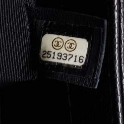 Pre Owned Chanel Black Quilted Caviar Leather Square Flap Bag