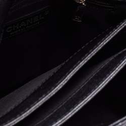 Pre Owned Chanel Black Quilted Caviar Leather Square Flap Bag