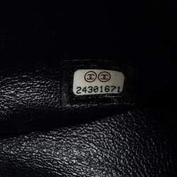 Pre Owned Chanel Black Reverse Chevron Leather Mini Round Flap Bag