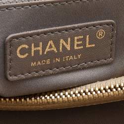 Pre Owned Chanel Beige Quilted Caviar Leather GST Tote
