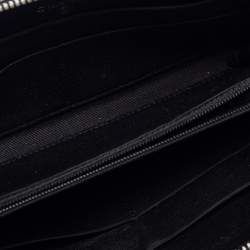 Chanel Black Chevron Leather Timeless Zip Around Wallet