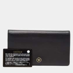 Pre Owned Chanel Black Leather Long CC Continental Wallet