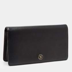 Pre Owned Chanel Black Leather Long CC Continental Wallet