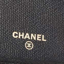 Pre Owned Chanel Black Leather Long CC Continental Wallet