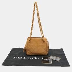 Pre Owned Chanel Beige Quilted Leather Mini Timeless Chain Tote