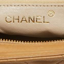 Pre Owned Chanel Beige Quilted Leather Mini Timeless Chain Tote