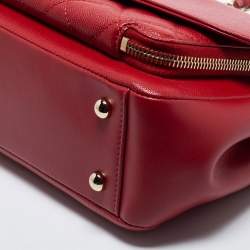 Pre Owned Chanel Red Caviar Leather Small Business Affinity Flap Bag