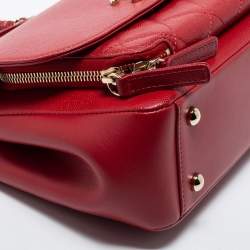 Pre Owned Chanel Red Caviar Leather Small Business Affinity Flap Bag