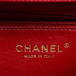 Pre Owned Chanel Red Caviar Leather Small Business Affinity Flap Bag