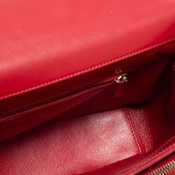 Pre Owned Chanel Red Caviar Leather Small Business Affinity Flap Bag