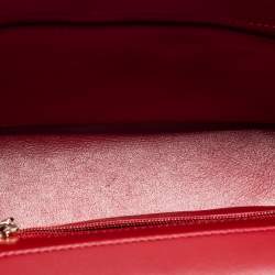 Pre Owned Chanel Red Caviar Leather Small Business Affinity Flap Bag