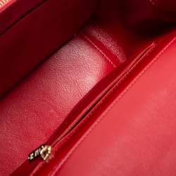 Pre Owned Chanel Red Caviar Leather Small Business Affinity Flap Bag