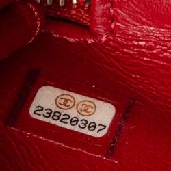 Pre Owned Chanel Red Caviar Leather Small Business Affinity Flap Bag