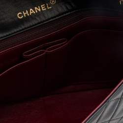 Pre Owned Chanel Black Quilted Leather Vintage Flap Bag 