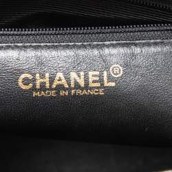 Pre Owned Chanel Black Patent Leather Medallion Tote