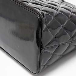 Pre Owned Chanel Black Patent Leather Medallion Tote