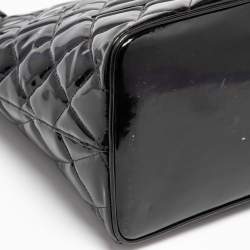 Pre Owned Chanel Black Patent Leather Medallion Tote