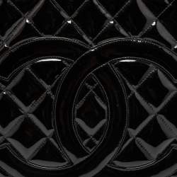 Pre Owned Chanel Black Patent Leather Medallion Tote