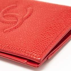 Pre Owned Chanel Black Caviar Leather CC Bifold Card Case