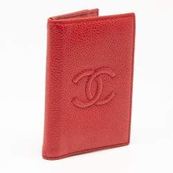 Pre Owned Chanel Black Caviar Leather CC Bifold Card Case