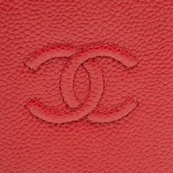 Pre Owned Chanel Black Caviar Leather CC Bifold Card Case