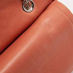 Pre Owned Chanel Coral Orange Quilted Leather Reissue 2.55 Classic 227 Flap Bag