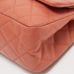 Pre Owned Chanel Coral Orange Quilted Leather Reissue 2.55 Classic 227 Flap Bag