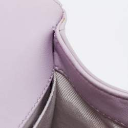 Pre Owned Chanel Light Purple Quilted Patent Leather Medium Boy Bag