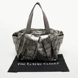 Pre Owned Chanel Silver Coated Nylon 31 Rue Cambon Shoulder Bag